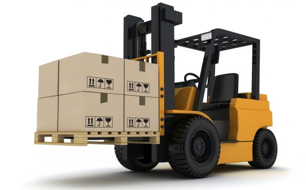 Forklift truck and box